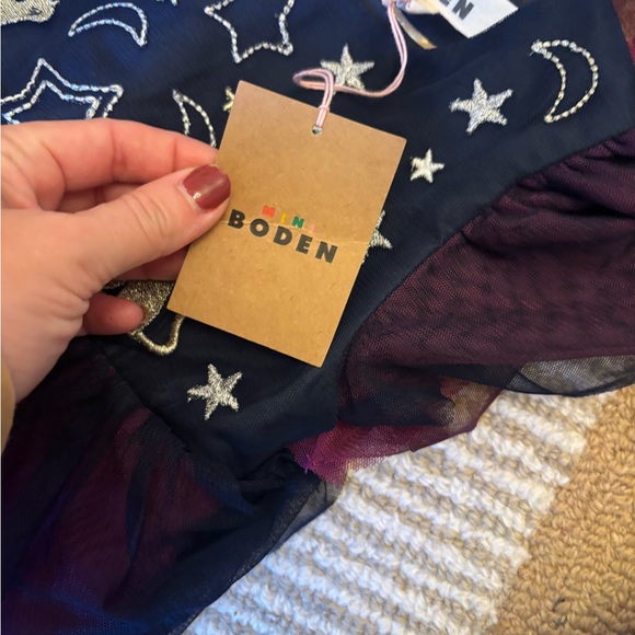 Mini Boden Purple and Black Starry Dress - Picture 3 of 7